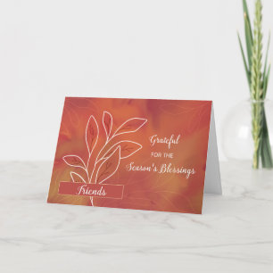 Thanksgiving Grateful for Friend Warm Watercolor Card