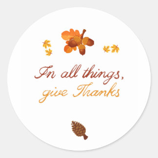 Thanksgiving Gratitude  Classic Round Sticker