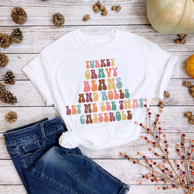 Thanksgiving Gravy Casserole Funny Retro T-Shirt (Creator Uploaded)