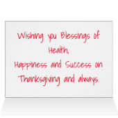 Thanksgiving Greeting Card/Autumn Harvest (Inside Horizontal (Top))