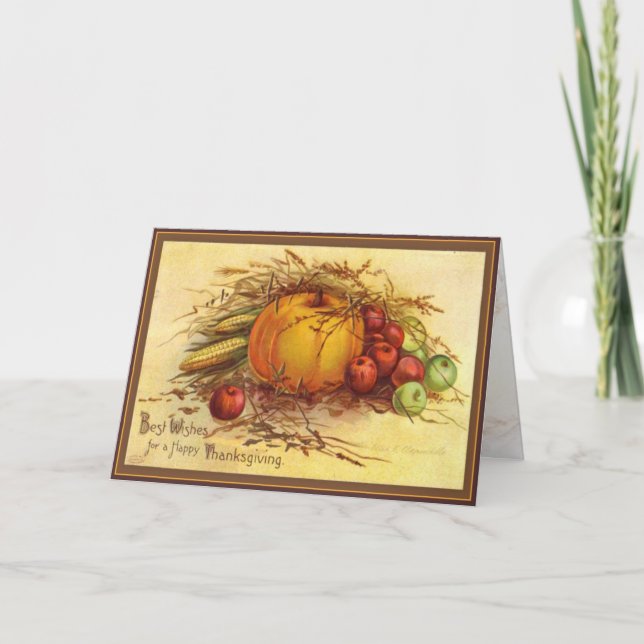 Thanksgiving Greeting Card - Best Wishes (Front)