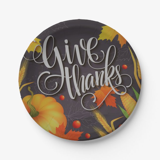 Thanksgiving Greeting  Paper Plates (Front)