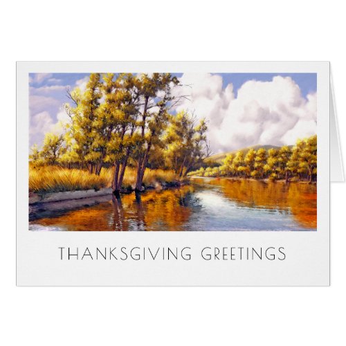 Thanksgiving Greetings Autumn Scenery Card