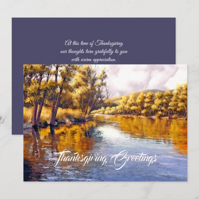 Thanksgiving Greetings. Autumn Scenery  Holiday Card (Front/Back)