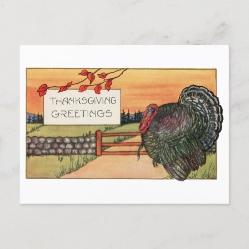 Thanksgiving Greetings _ Elegant Vintage Postcard