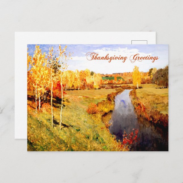 Thanksgiving Greetings. Fine Art  Postcard (Front/Back)