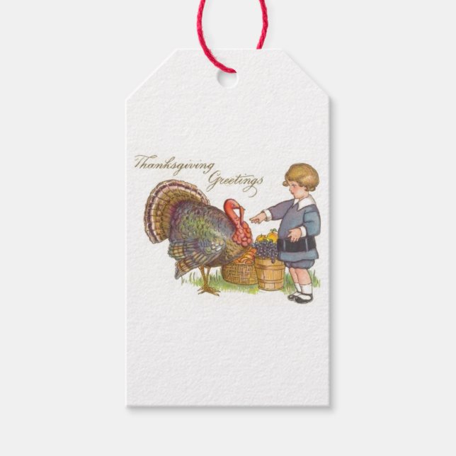 Thanksgiving Greetings Gift Tags (Front)