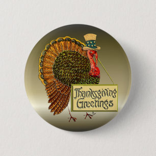Thanksgiving Greetings Pinback Button