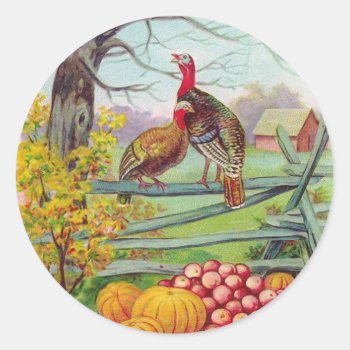 "thanksgiving Greetings" Sticker by PrimeVintage at Zazzle