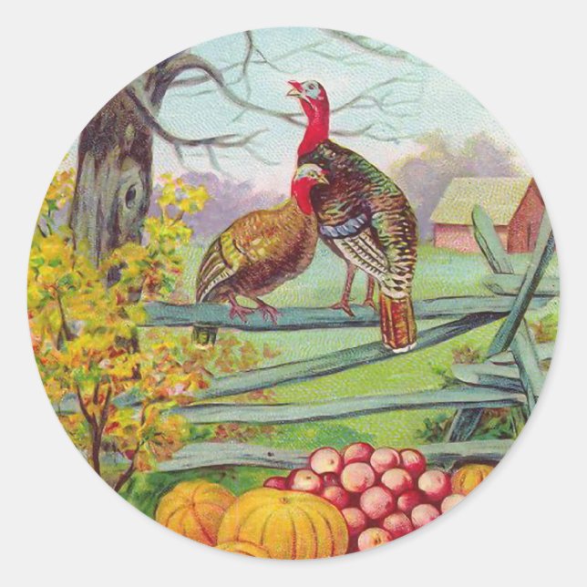 "Thanksgiving Greetings" Sticker (Front)