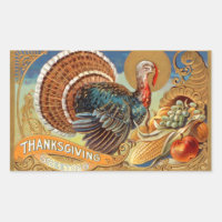Thanksgiving Greetings Vintage Sticker