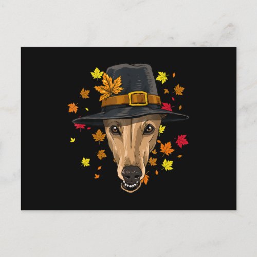 Thanksgiving Greyhound Pilgrim Costume Men Women Holiday Postcard