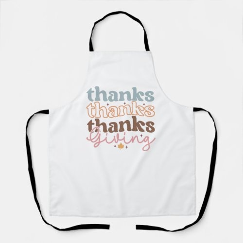 Thanksgiving groovy typography design apron