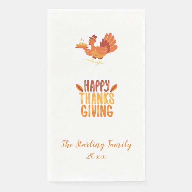 Thanksgiving guest towel customizable. (Front)