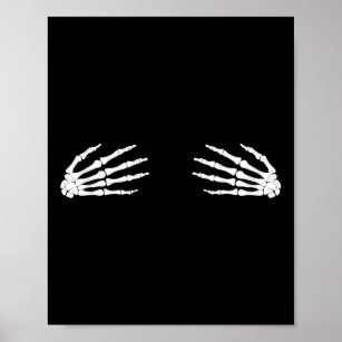 Skeleton hand bra - Funny Skeleton - Posters and Art Prints