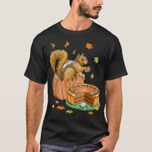 Thanksgiving Halloween Pumpkin Squirrel Funn T-Shirt