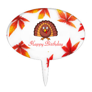 Thanksgiving Happy Birthday Cake Toppers