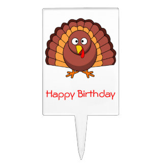 Thanksgiving Happy Birthday Cake Toppers - Turkey
