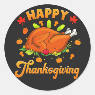 Thanksgiving - Happy Thanksgiving Classic Round Sticker