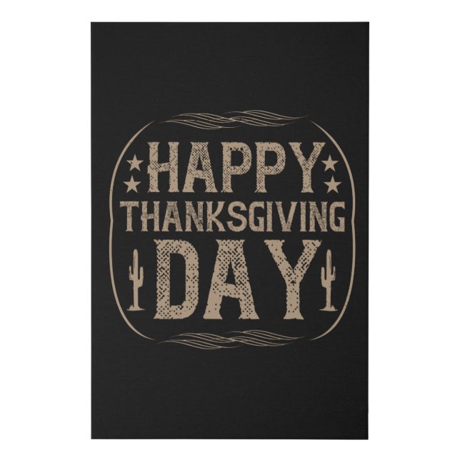 Thanksgiving - Happy Thanksgiving Day Faux Canvas Print (Front)