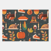 Thanksgiving Wrapping Paper - 10 Sheets 20 x 27 Fall Wrapping Paper  Thanksgiving Gift Wrap Paper Autumn Holiday Wrapping Paper Peanuts Turkey  Gift