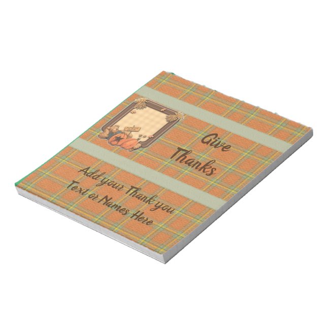 Thanksgiving Harvest Candy Bar Wrappers Favors Notepad (Rotated)