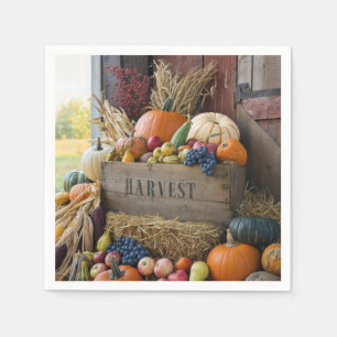 Thanksgiving Harvest Crate Napkins