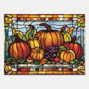 Thanksgiving Harvest, Decorative Stained Glass, Sign