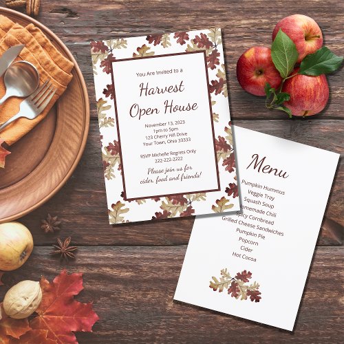 Thanksgiving Harvest Fall Foliage Open House Invitation