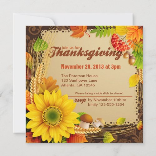 Thanksgiving Harvest Invite