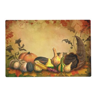 Thanksgiving Harvest Laminated Placemat | Zazzle