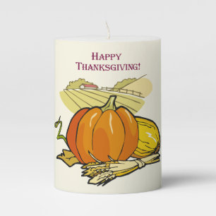 Thanksgiving Harvest Pillar Candle