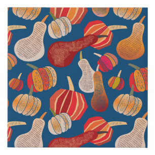 Thanksgiving Harvest: Pumpkin Vintage Art Faux Canvas Print