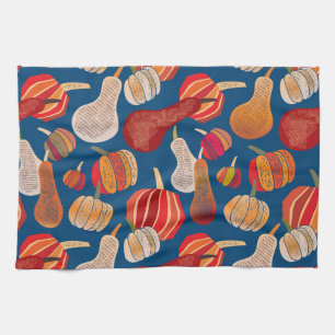 Thanksgiving Harvest: Pumpkin Vintage Art Kitchen Towel