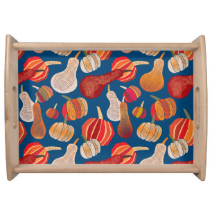 Thanksgiving Harvest: Pumpkin Vintage Art Serving Tray