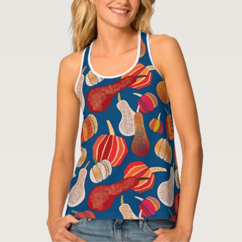 Thanksgiving Harvest Pumpkin Vintage Art Tank Top