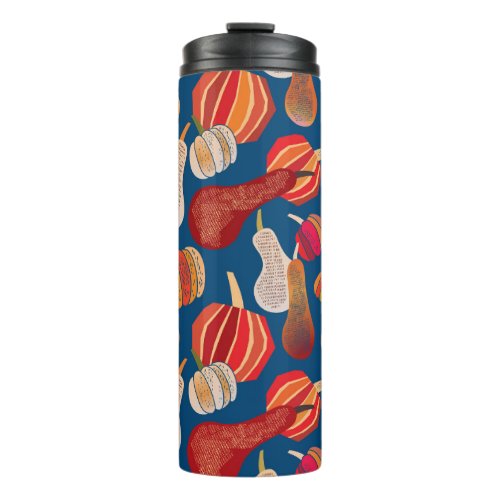 Thanksgiving Harvest Pumpkin Vintage Art Thermal Tumbler