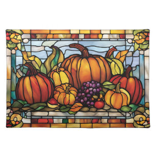 Thanksgiving Harvest, Stained Glass, Cloth Placemat