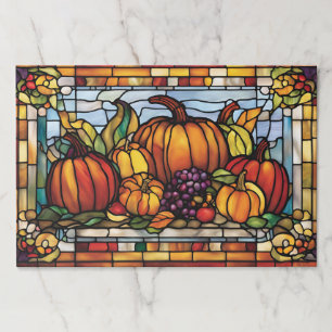 Thanksgiving Harvest, Stained Glass, Paper Pad