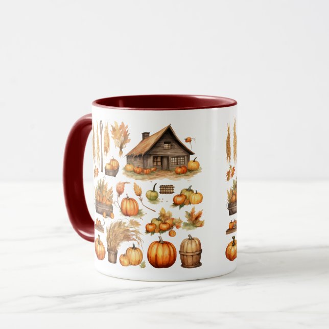Thanksgiving Harvest Village Combo Mug (Front Left)