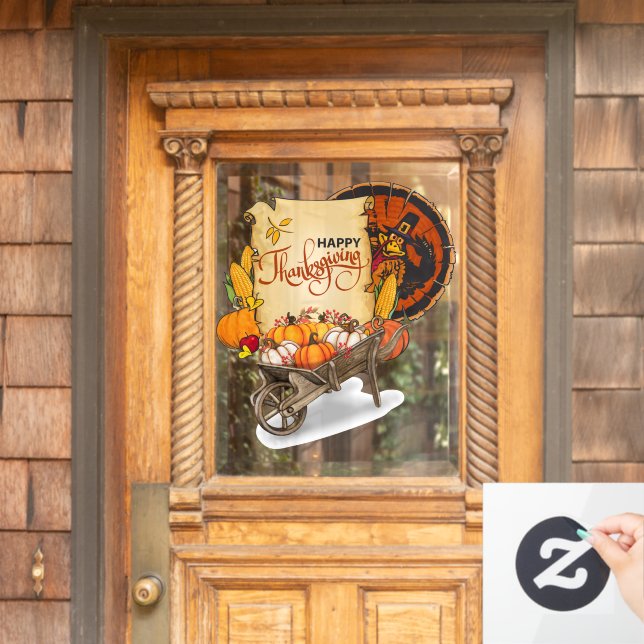 Thanksgiving Harvest Window Cling (Home Door)