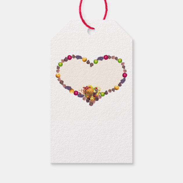 Thanksgiving Heart And Cornucopia Gift Tags