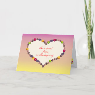 Thanksgiving Heart - For Sister Holiday Card