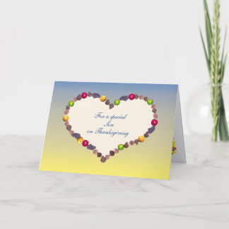 Thanksgiving Heart - For Son Holiday Card