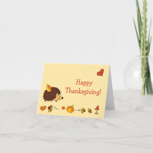 Thanksgiving Hedgehog Holiday Card