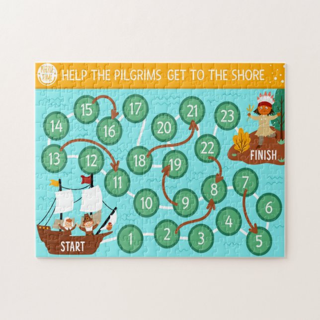 Thanksgiving Help The Pilgrims Get To The Shore Jigsaw Puzzle (Horizontal)