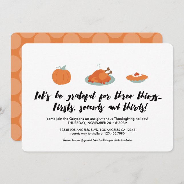 Thanksgiving Helpings Dinner Invitation (Front/Back)