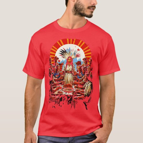 Thanksgiving Heritage Pilgrims American Indian T_Shirt