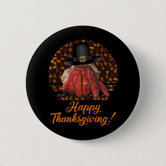 Thanksgiving Hermit Crab Button (Front)