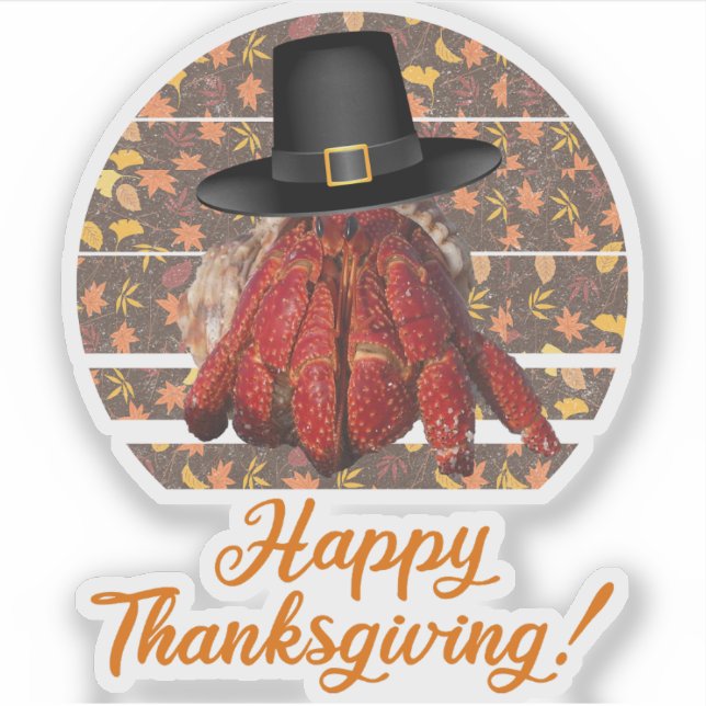 Thanksgiving Hermit Crab Sticker (Front)
